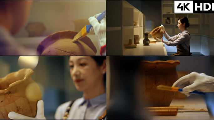 博物馆 文物修复 良渚文化 陶罐 陶器