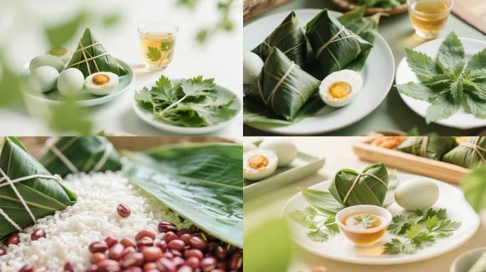 端午节粽子咸鸭蛋雄黄酒艾叶美食素材合集
