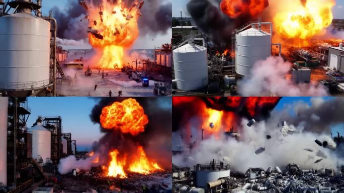 化工厂爆炸事故现场