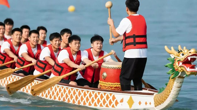 龙舟赛龙舟龙舟比赛端午节龙舟竞渡盛况