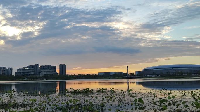 东安湖夕阳日记