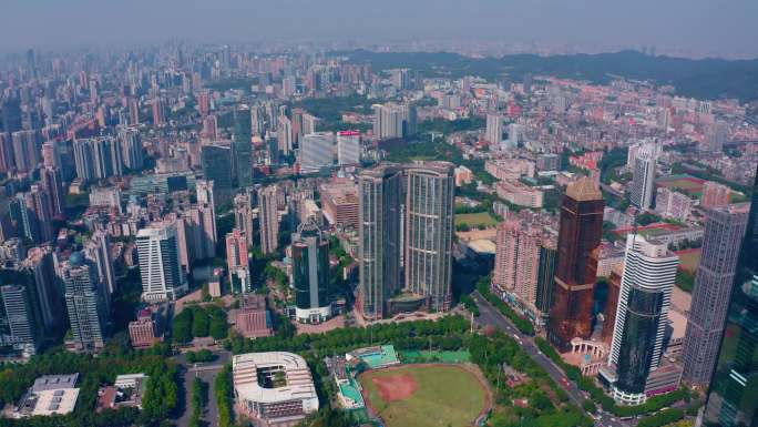 广州航拍城市景观高楼大厦都市风光地标建筑