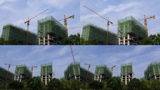 建筑工地塔吊延时摄影