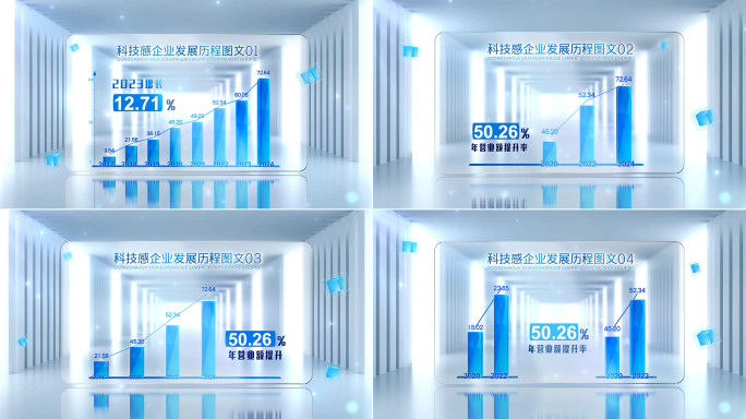 科技感干净数据图表柱状图