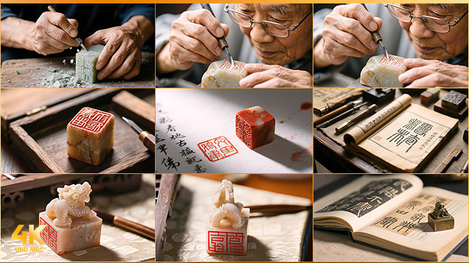 篆刻艺术与传统文化片头 印章雕刻匠人精神