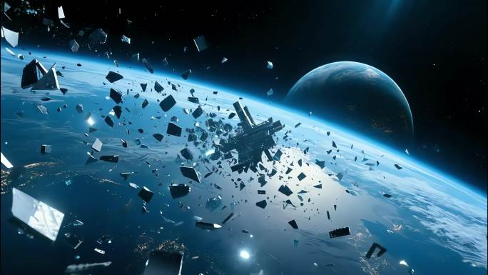轨道上的太空垃圾 卫星残骸漂浮太空