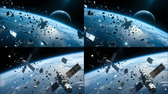 轨道上的太空垃圾 卫星残骸漂浮太空
