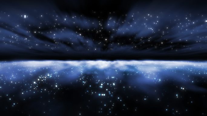 6K蓝色星光流动背景