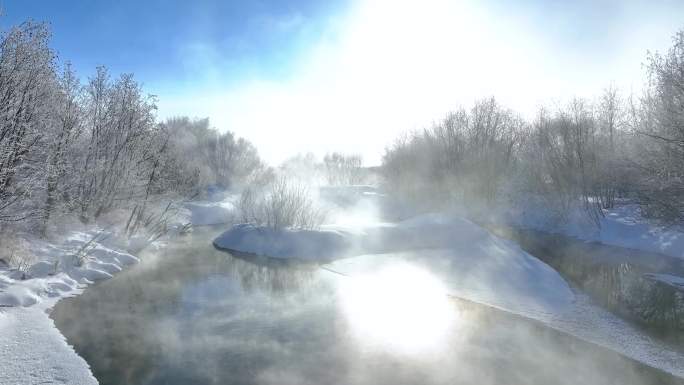 海拉尔河雾凇寒雾雪景合集