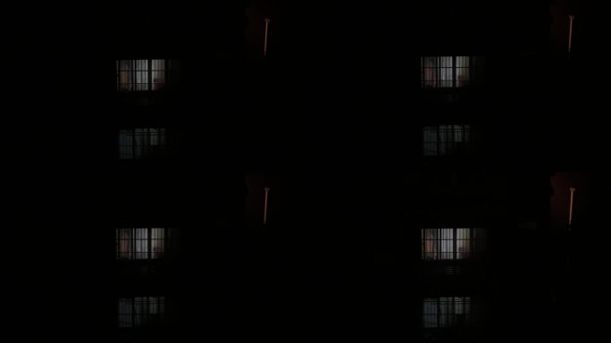 夜晚窗外夜景大楼 深夜晚上加班灯光夜灯