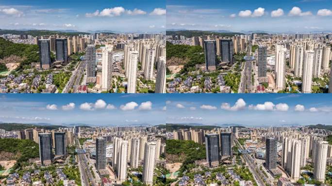 台州玉环吾悦广场温德姆华鸿航拍延时天桥