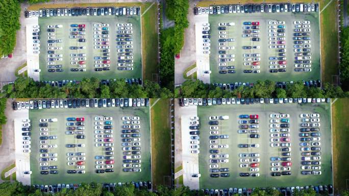 俯拍停车场