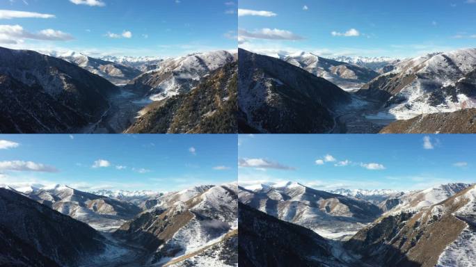 雪山峡谷壮丽航拍