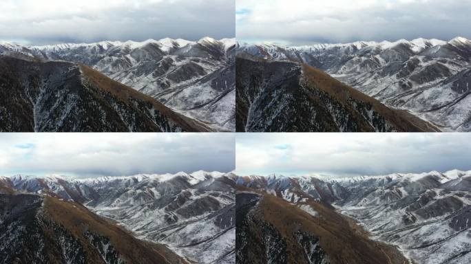 雪山山脉壮丽航拍