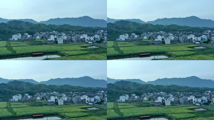 山边乡村田园风光航拍