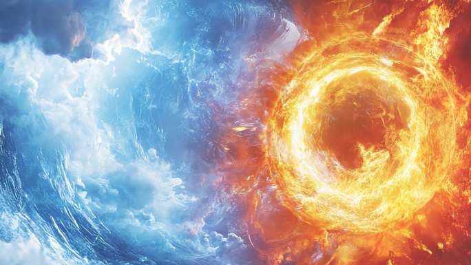 火焰和冰霜对抗  冰与火交融 冰与火对抗