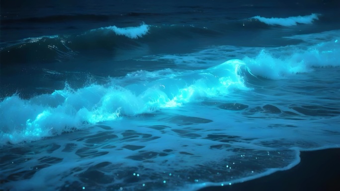 大海海浪潮汐波浪海洋巨浪蓝眼泪波涛汹涌