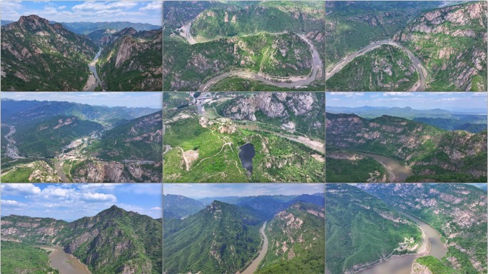 航拍北京白河大峡谷白河峡谷自然风景区