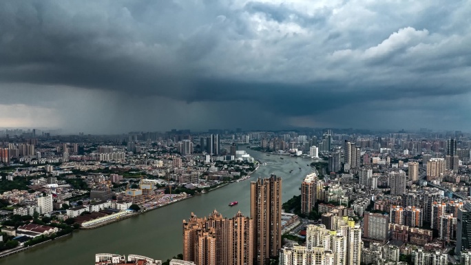 广州大范围强对流乌云暴雨（荔湾）