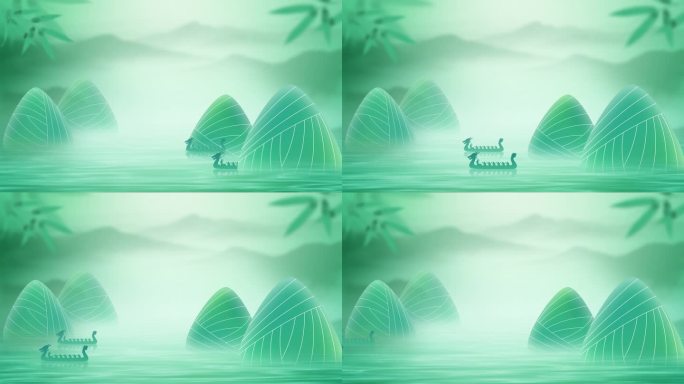 4k高清无缝循环端午节舞台背景模板和素材