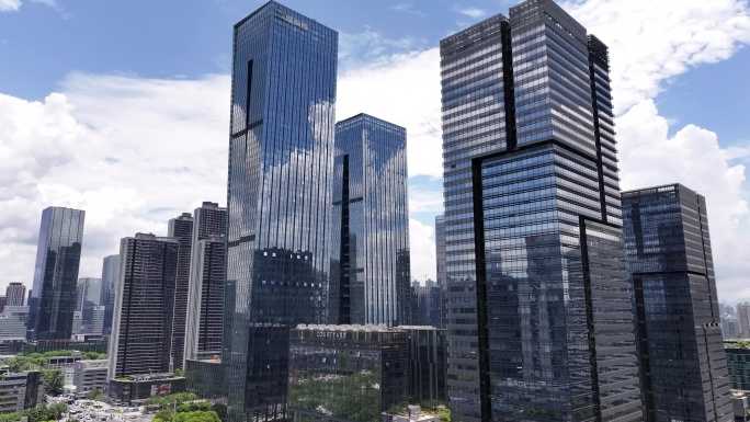 4K航拍深圳南山高新区城市建筑群