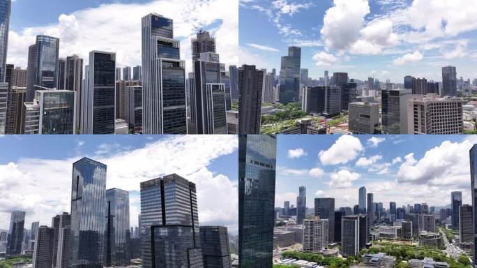 4K航拍深圳南山高新区城市建筑群