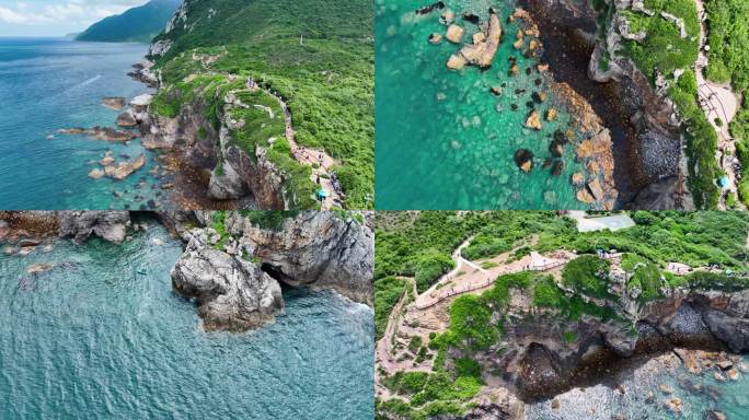 海岛悬崖海岸风光 深圳杨梅坑鹿嘴山庄