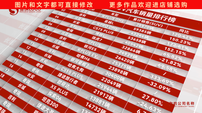 红色排行榜排名数据表格列表