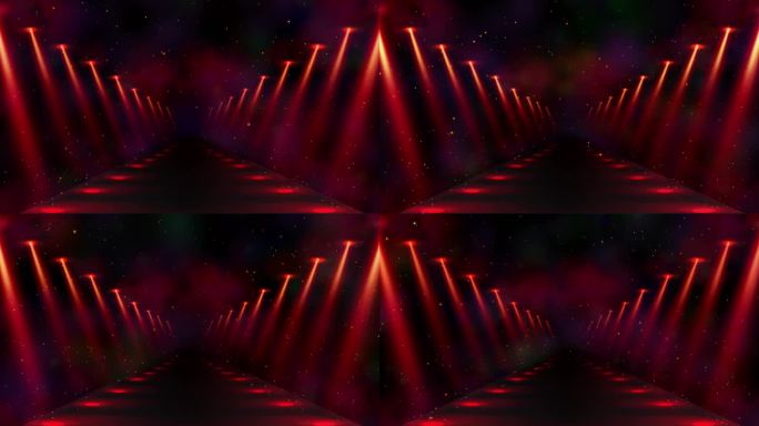 红色光束星空隧道