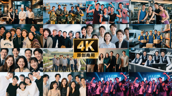 【4K25元】108种职业人物各职业笑容