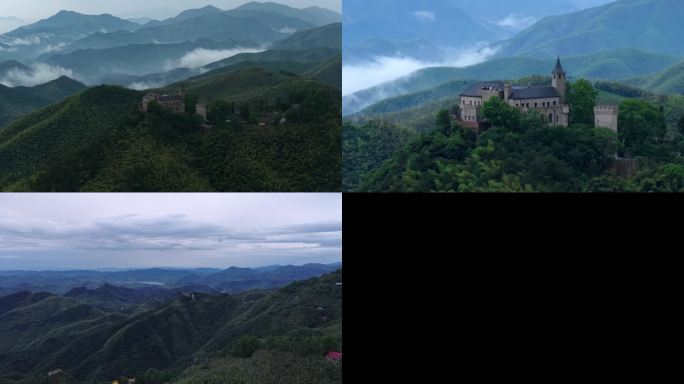 山间古堡云雾缭绕