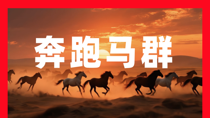 奔腾的骏马群