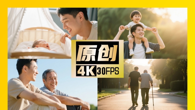父亲节 成长相处时光 幸福温馨唯美画面