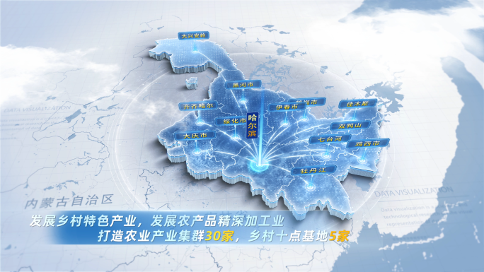 简洁大气黑龙江区位辐射