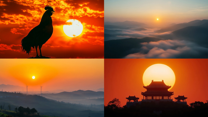 日出云海日落黄昏壮丽日出景观唯美夕阳剪影