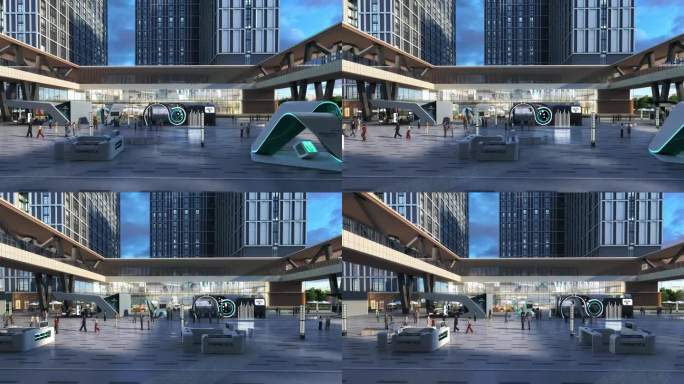 三维动画城市商业中心公共空间地产