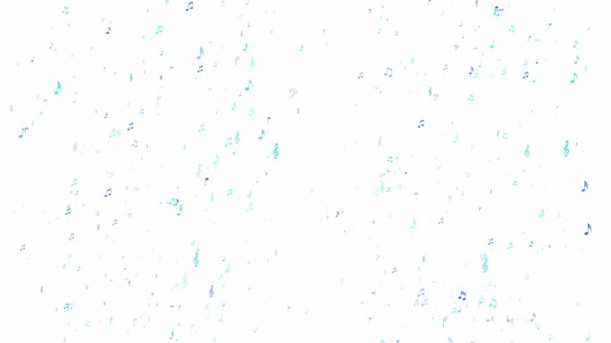 音符高音谱号在五线谱上漂浮流动。