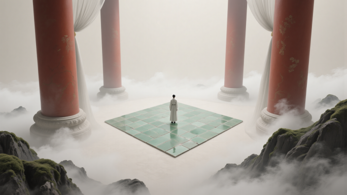 超现实主义国风新中式地产东方意境禅意场景