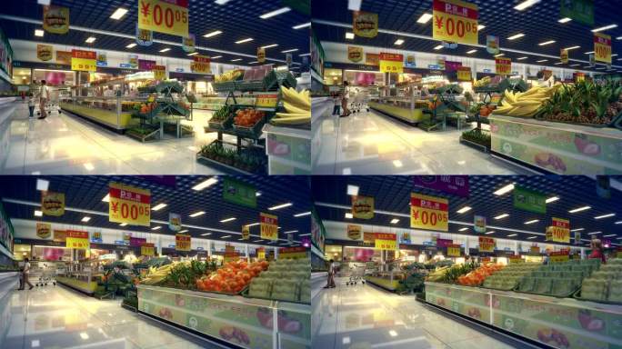 超市生鲜区购物场景