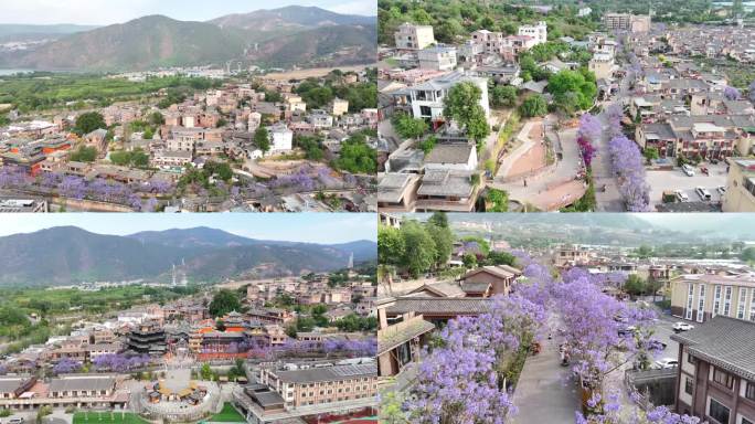 航拍西昌大石板古村