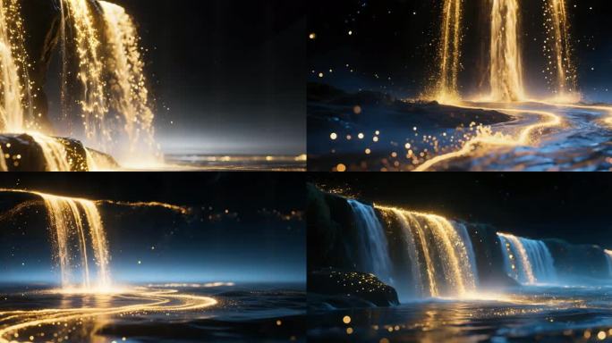 璀璨水流光影交织