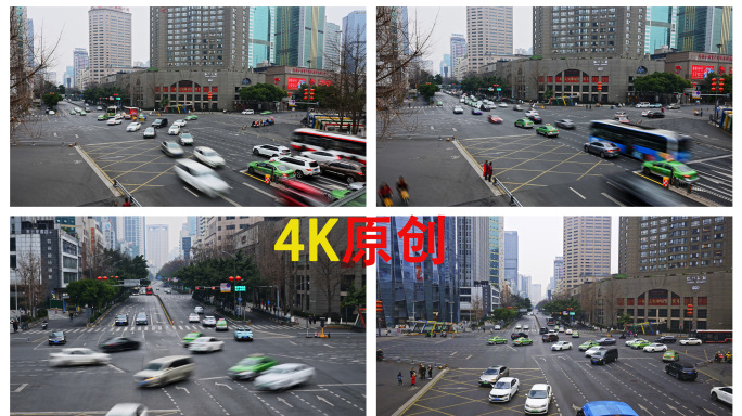 城市道路车流交通繁忙景象