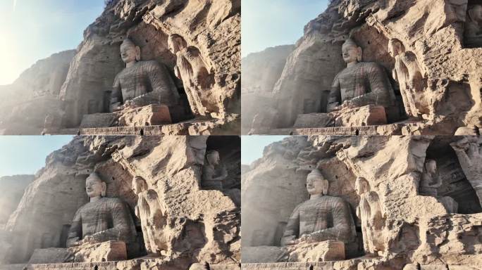 云冈石窟佛像群像