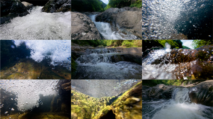 山涧溪水激流，各种水流22组大合集