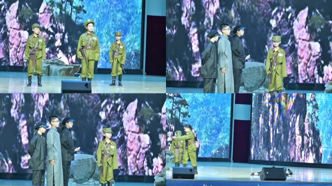 红色儿童舞台剧表演