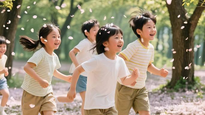 孩子们在户外学习玩耍