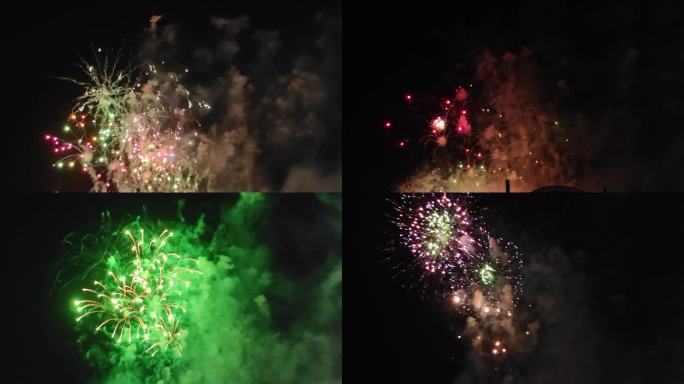 节日庆典绚丽烟花绽放夜空