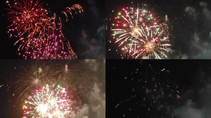 节日庆典绚丽烟花绽放夜空