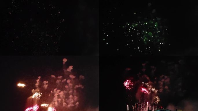 节日庆典夜空绚烂烟花绽放