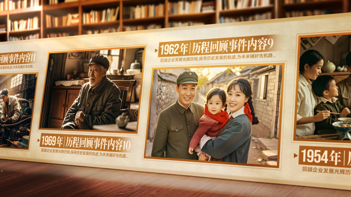 光影历史怀旧图文发展历程时间轴ae模板